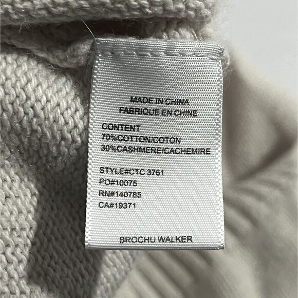 BROCHU WALKER Women’s Sweater Knit Ivory Cotton Cashmere Layered V Neck Sz M - Picture 10 of 10
